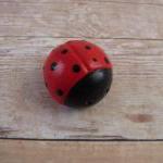 Tiny Red And Black Ladybug Figurine Or Terrarium..